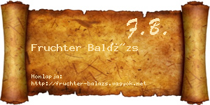 Fruchter Balázs névjegykártya