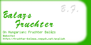 balazs fruchter business card